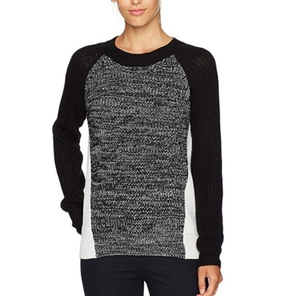 𝅺jack by BB Dakota color block black white sweater size large - Picture 1 of 8